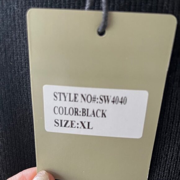 Rain + Rose Women's Lace Long Sleeves Pullover Sweetheart Neck Top Black XL NWT - Picture 11 of 13